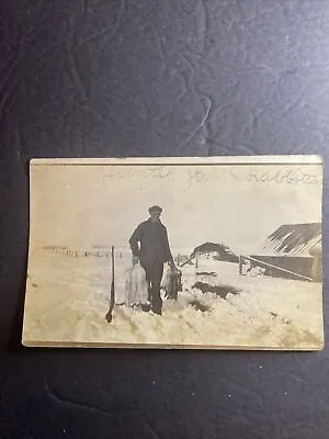 Vintage RPPC Man Hunting Jack Rabbits Hunter • $3