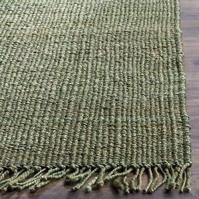 Rug Jute Carpet Green Natural Rectangle Farmhouse Jute Runner Rustic Braided • £18.20