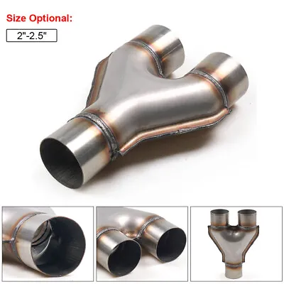 2'' 51mm Dual To 2.5  63mm Single Exhaust Reversible Y Pipe Adapter Connector	 • $71.49