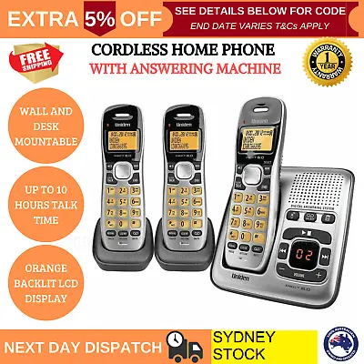 NBN Cordless Phone 3 Handset Home Office Answering Machine Telephone Landline • $138