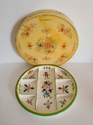 Vintage Moriyama Mori-Machi Japan Divided Dish W/org Box Handpainted Art Deco • $59