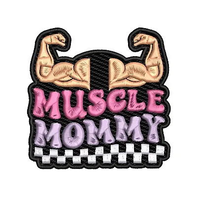 Flexing Muscle Mommy Patch Embroidered Iron-on Applique Backpack Work Out Gym • $9.99