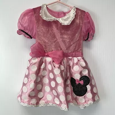 Disney Dress Baby 12 To 24 Month Minnie Mouse Polka Dot Sparkle Pink Bow Cruise • $19.97