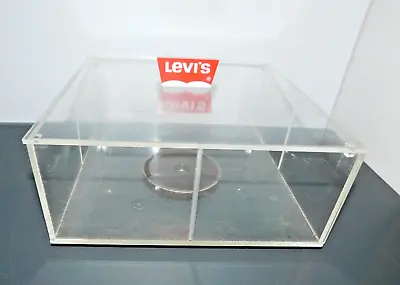 Vintage Levis Acrylic Store Rotating Display Box 11x11x5 10/60 • $50