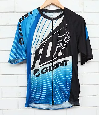 Fox Giant Racing Men's Cycling Jersey Blue And White Size Medium • $18