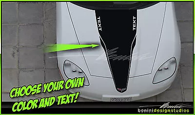 Hood Racing Stripes Decals Graphics Style 1 - Fits 2006 - 2013 C6 Chevy Corvette • $59.99