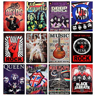 £7.45 • Buy Rock Music Metal Wall Plaque Retro Vintage Band Concert Poster 20x30 Cm Tin Sign