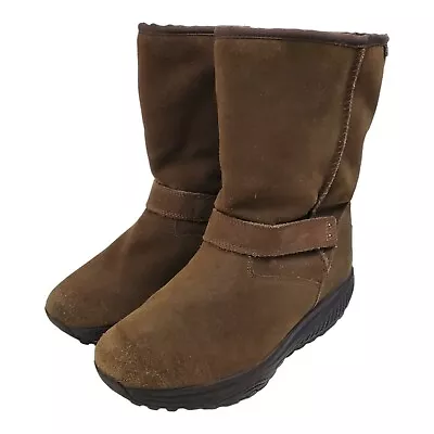 SKECHERS Boots Women's 9 Brown SHAPE UPS Winter Faux Fur Lined Snow Wedge • $39.97
