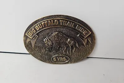 Big Buffalo Trail Ride 5 Yrs Tennessee Solid Brass Western Cowboy Belt Buckle • $19.99