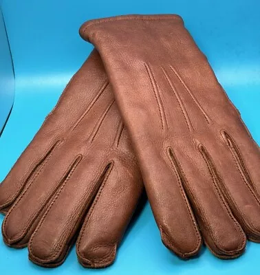 THINSULATE Mens Gloves LARGE (L) Saddle 100% Leather Native Deerskin - NEW -$129 • $78.99