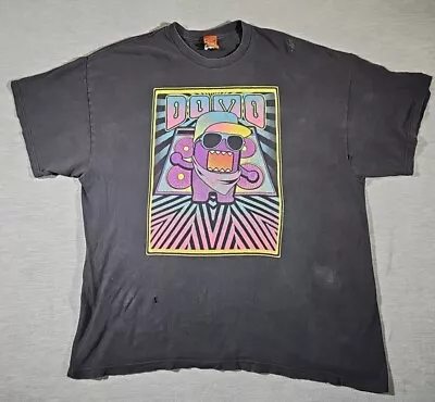 VTG Y2K Domo Kun Tshirt  2XL Black Original Japan Animation NHK Anime Distressed • $39.99