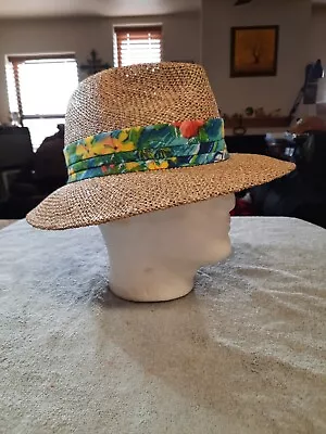 Vintage Original Panama Jack Straw Hat W/ Fabric Band Size L/XL • $29