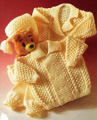 Baby Boys Double Breasted Jacket Cardigan Trousers KNITTING PATTERN DK 16 - 22  • £2.15