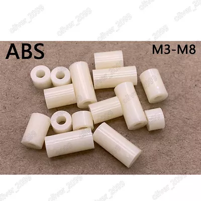 M3 M4 M5 M6 M8 White ABS Nylon Round Non-Thread Column Standoff Spacer Washer • $52.76