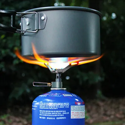 Outdoor Gas Stove Camping Burner Portable Mini Titanium Stove Survival Furn_go • $6.48