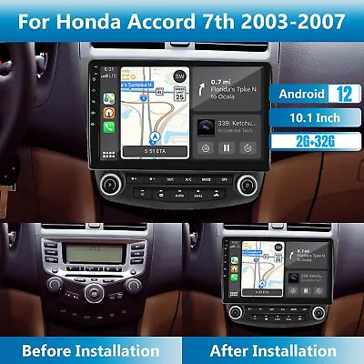 Apple CarPlay For Honda Accord 7 2003-2007 Android 12 Car Stereo Radio GPS Wifi • $129.99
