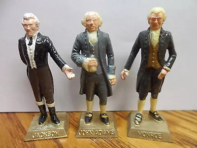 3 MARX Presidents Painted Plastic Figures 2.75   - Monroe - Jackson - John Adams • $9.99
