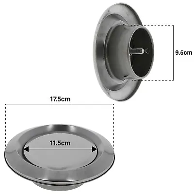 4  Stainless Steel 100mm Ceiling Air Vent Supply Round Metal Exhaust Extractor • £8.99