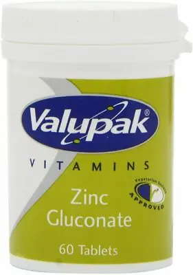 Valupak 10mg Zinc Gluconate 60 Tablets - Select Packs • £4.25