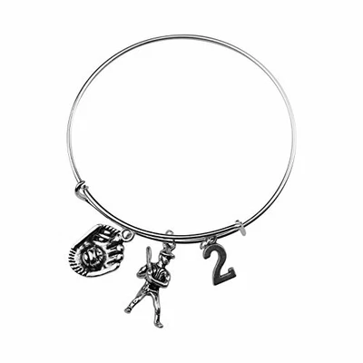 $4.97 • Buy Art Attack Baseball Softball Bracelet, Glove Catch Player At Bat #2 Charm