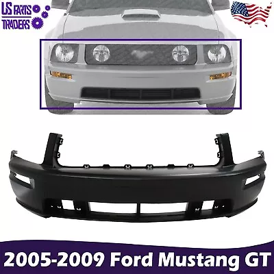 New Front Bumper Cover Primed With Fog Light Holes For 2005-2009 Ford Mustang GT • $180.07