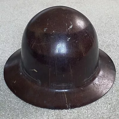 Vintage Hard Hat  Helmet MSA SKULLGAURD Full Brim  Mining FIBERGLASS HAT • $59.99