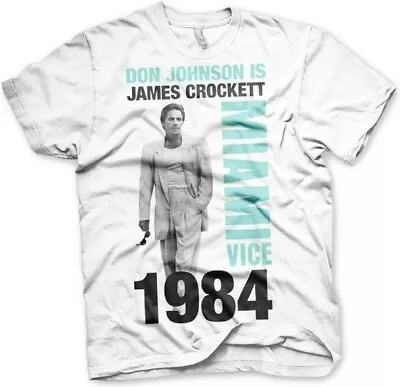 Miami Vice Don Johnson Is Crockett T-Shirt White • £25.70