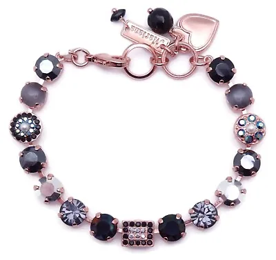 Mariana Rocky Road Black Grey Silvertone Crystal Mix Rose Gold Bracelet 1149 • $163