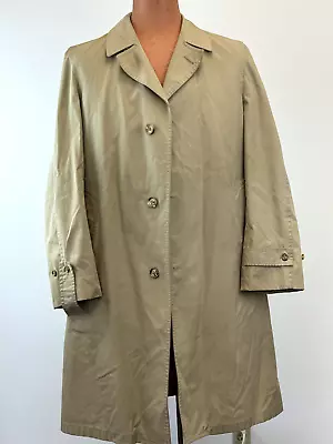 Vintage London Fog Trench Coat Men's 44 Reg Khaki Iconic Long Rain Jacket • $18.99