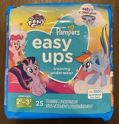 Pampers Easy Ups 25 Training Underwear My Little Pony 2T-3T  100% Leakproof • $16.61