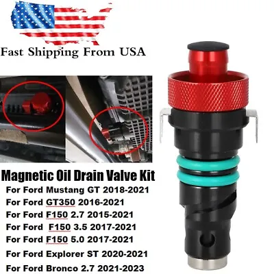 Magnetic Oil Pan Drain Plug Valve NO LEAK For Ford Mustang Bronco F150 GT350 3.5 • $48.99