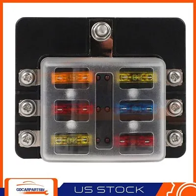 ATC ATO 6-Way Auto Blade Fuse Holder Box Block With Waterproof Cover Universal • $11.99