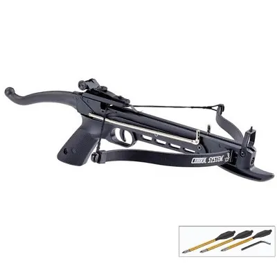 MINI 80 LB SELF COCKING PISTOL CROSSBOW W/ BOLTS ARROWS Hunting Archery Gun  • $44.95