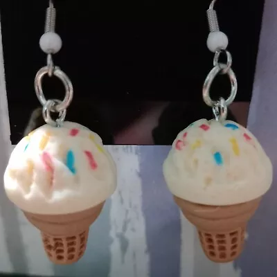 Adorable Ice Cream Cone Earrings Fun Fashion Ice Cream Earrings Novelty Ice... • $5