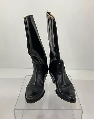 Santa Fe Boot Company Black Leather Western Cowboy Boots 9.5-10 • $50