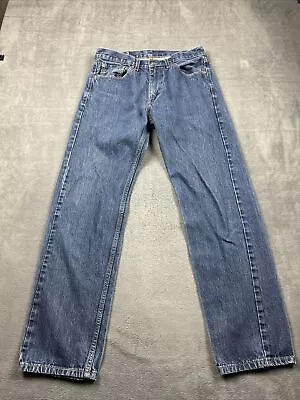 Levi's 505 Jeans Men's 32x30 100% Cotton Button Fly Denim Light Wash High Rise • $19.95