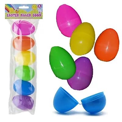 Easter Egg Hunt 6 Pack Fillable Coloured Eggs 8cm • £4.49