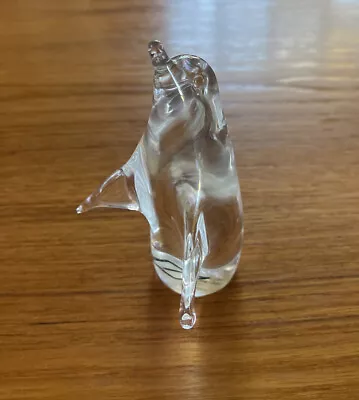 Murano Glass Penguin Paper Weight 4” • $8