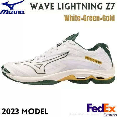 MIZUNO Volleyball Shoes WAVE LIGHTNING Z7 V1GA2200 44 White/Green/Gold UNISEX • $129.50