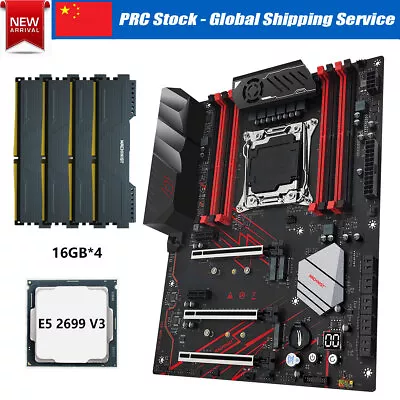 LGA 2011-v3 X99 MR9D Motherboard Combo W/ Xeon 2699 V3 CPU 64GB DDR4 2133MHz RAM • $366.86