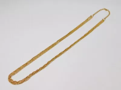 Bronze Italy Multi Strand Faceted Ball Chain Necklace Gold Tone 35  Long SPARKLY • $24.99