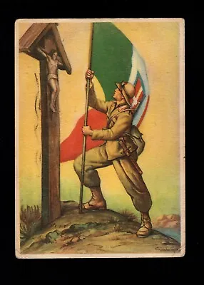 Italy WWII Soldier Flag Crucified Jesus God On Our Side Theme 1941 Postcard U • $160.18