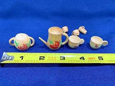 VINTAGE Dollhouse  Wood Miniature Tea & Coffee Sets • $4.99