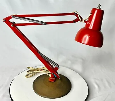 VTG MCM Red Norway Articulating Adjustable Table Desk Lamp Light Jac Jacobsen? • $82