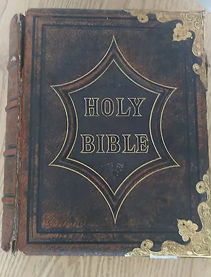£699.97 • Buy Vintage Old Family Holy Bible Numerous And Illustrations 1877 By Rev.John Brown