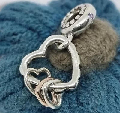 Genuine Pandora Heart Full Of Hearts Dangle Charm 💕 S925 ALE  • £26