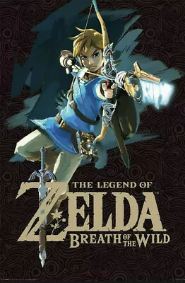 Legend Of Zelda Breath Of The Wild Link With Bow Video Gaming Poster 16x12 • $12.90