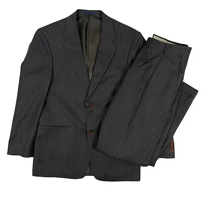 Vtg Loro Piana Made In Italy Wool Suit Pinstripe Daniel Cremieux Collection 39R • $95