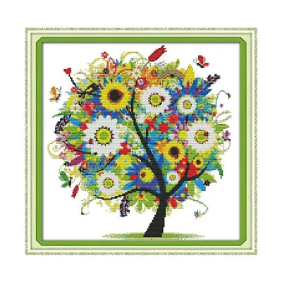  Family Tree Cross Kits Embroidery For Adults Home Décor Stitch • £11.99