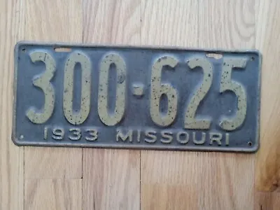 Vintage 1933 Missouri License Plate • $29.99